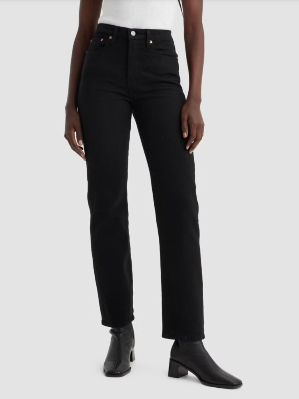 Levi's® Women's High-Rise Wedgie Straight Cropped Jeans - Soft Black 24